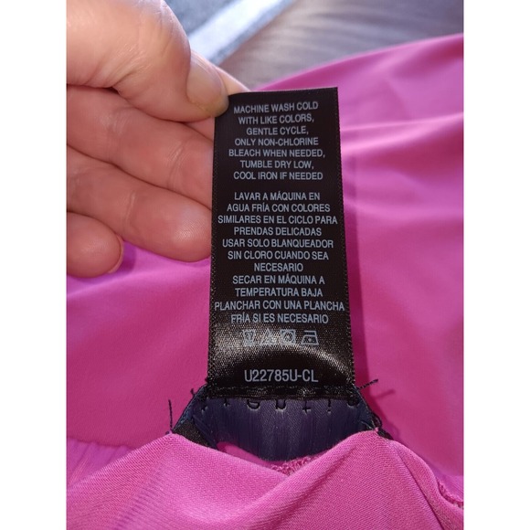 Attention Brand  Ladies  Pink  Pencil  Skirt XL  Tea Length Polyester Spandex D5 - Picture 3 of 6